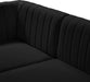Meridian Furniture - Alina 116.5" Black Velvet Upholstered 6pc. Sectional - 604Black-Sec6A - GreatFurnitureDeal