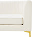 Meridian Furniture - Alina 91" Cream Velvet Upholstered 4pc. Sectional - 604Cream-Sec4A - GreatFurnitureDeal