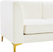 Meridian Furniture - Alina 91" Cream Velvet Upholstered 4pc. Sectional - 604Cream-Sec4A - GreatFurnitureDeal