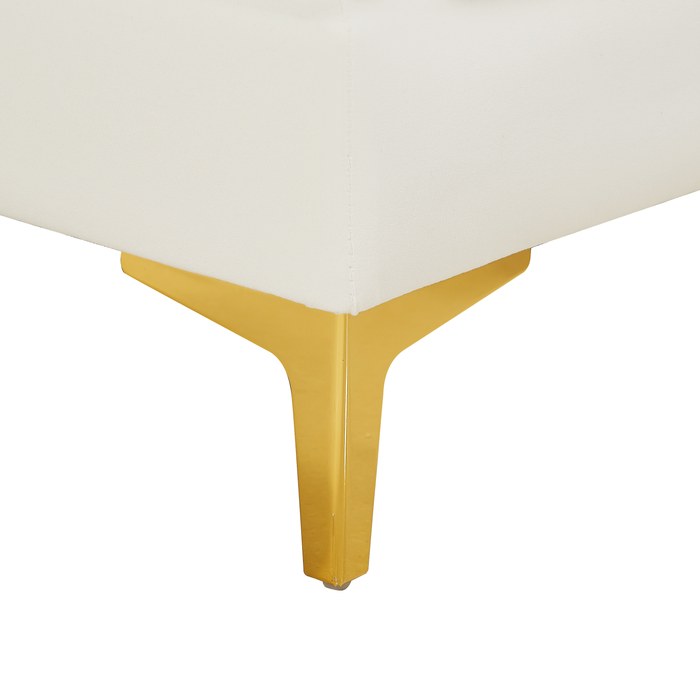 Meridian Furniture - Alina 91" Cream Velvet Upholstered 4pc. Sectional - 604Cream-Sec4A - GreatFurnitureDeal