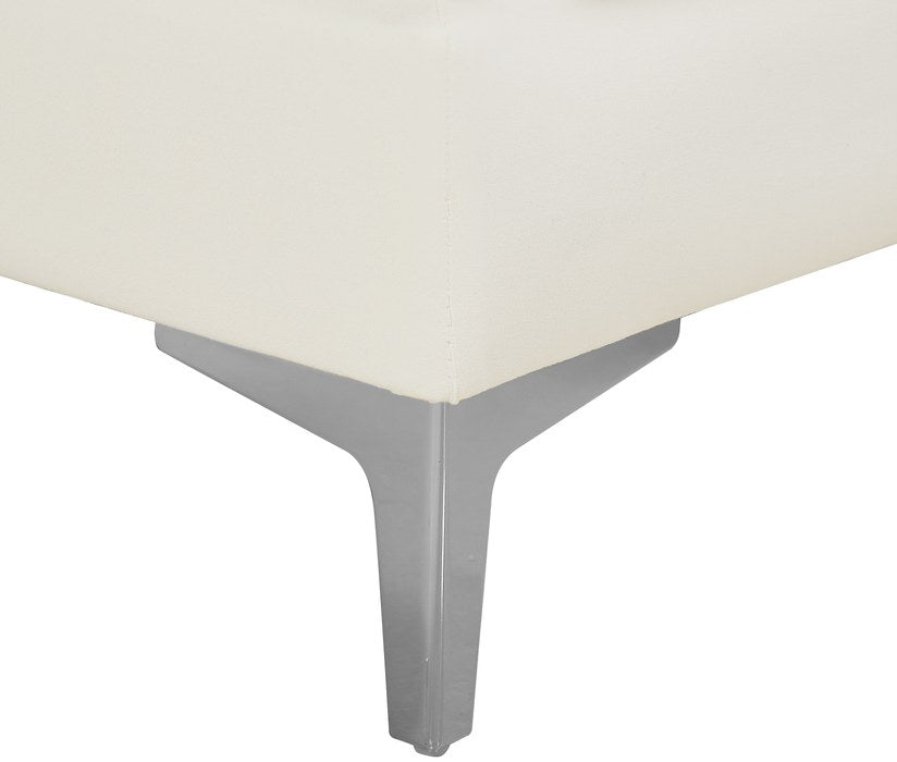 Meridian Furniture - Alina 91" Cream Velvet Upholstered 4pc. Sectional - 604Cream-Sec4A - GreatFurnitureDeal