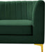 Meridian Furniture - Alina 116.5" Green Velvet Upholstered 4pc. Sofa - 604Green-S119 - GreatFurnitureDeal