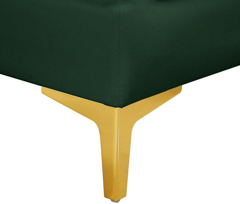 Meridian Furniture - Alina 116.5" Green Velvet Upholstered 4pc. Sofa - 604Green-S119 - GreatFurnitureDeal