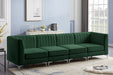 Meridian Furniture - Alina 116.5" Green Velvet Upholstered 4pc. Sofa - 604Green-S119 - GreatFurnitureDeal