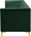 Meridian Furniture - Alina 116.5" Green Velvet Upholstered 4pc. Sofa - 604Green-S119 - GreatFurnitureDeal