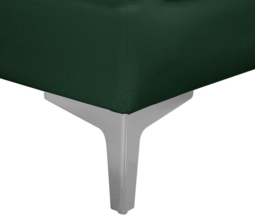 Meridian Furniture - Alina 142" Green Velvet Upholstered 8pc. Sectional - 604Green-Sec8C - GreatFurnitureDeal