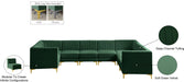 Meridian Furniture - Alina 142" Green Velvet Upholstered 8pc. Sectional - 604Green-Sec8C - GreatFurnitureDeal
