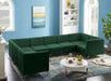 Meridian Furniture - Alina 142" Green Velvet Upholstered 8pc. Sectional - 604Green-Sec8C - GreatFurnitureDeal