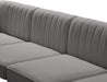 Meridian Furniture - Alina 91" Grey Velvet Upholstered 5pc. Sectional - 604Grey-Sec5C - GreatFurnitureDeal