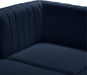 Meridian Furniture - Alina 91" Navy Velvet Upholstered 5pc. Sectional - 604Navy-Sec5C - GreatFurnitureDeal