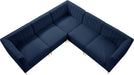 Meridian Furniture - Alina 91" Navy Velvet Upholstered 5pc. Sectional - 604Navy-Sec5C - GreatFurnitureDeal
