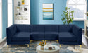 Meridian Furniture - Alina 116.5" Navy Velvet Upholstered 6pc. Sectional - 604Navy-Sec6B - GreatFurnitureDeal