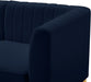 Meridian Furniture - Alina 116.5" Navy Velvet Upholstered 6pc. Sectional - 604Navy-Sec6B - GreatFurnitureDeal