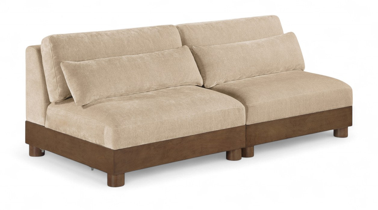 Meridian Furniture - Turin 80" Beige Chenille Fabric Upholstered 2pc. Sofa - 606Beige-S2B - GreatFurnitureDeal
