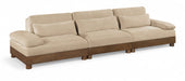 Meridian Furniture - Turin 135.5" Beige Chenille Fabric Upholstered 3pc. Sofa - 606Beige-S3A - GreatFurnitureDeal