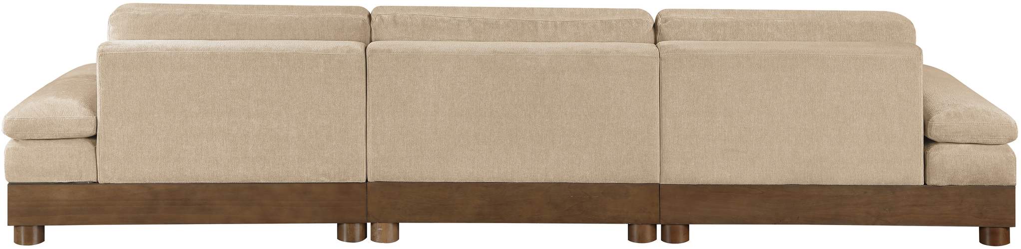 Meridian Furniture - Turin 135.5" Beige Chenille Fabric Upholstered 3pc. Sofa - 606Beige-S3A - GreatFurnitureDeal