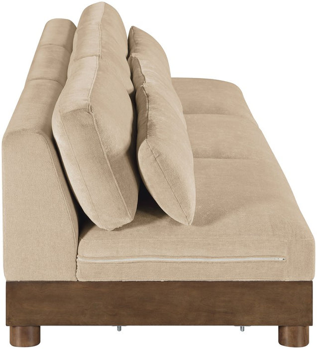 Meridian Furniture - Turin 120" Beige Chenille Fabric Upholstered 3pc. Sofa - 606Beige-S3B - GreatFurnitureDeal