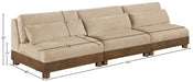 Meridian Furniture - Turin 120" Beige Chenille Fabric Upholstered 3pc. Sofa - 606Beige-S3B - GreatFurnitureDeal