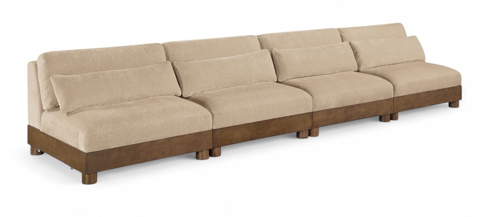 Meridian Furniture - Turin 160" Beige Chenille Fabric Upholstered 4pc. Sofa - 606Beige-S4B - GreatFurnitureDeal