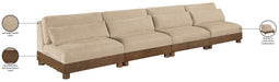 Meridian Furniture - Turin 160" Beige Chenille Fabric Upholstered 4pc. Sofa - 606Beige-S4B - GreatFurnitureDeal