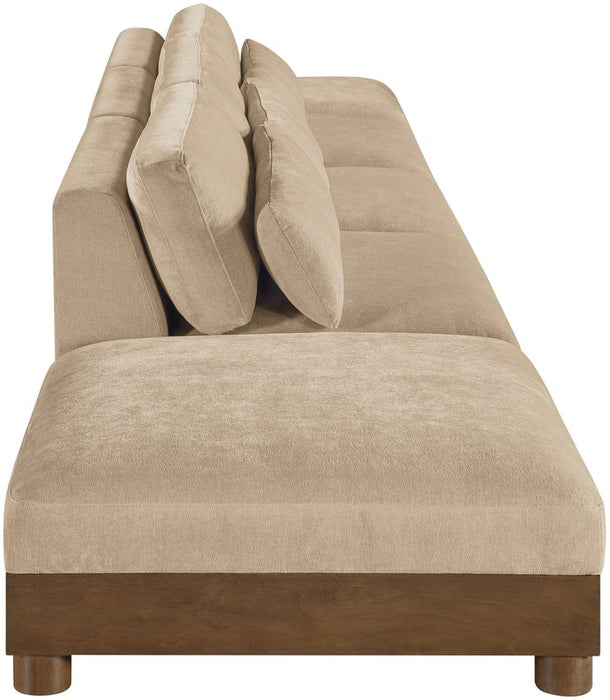 Meridian Furniture - Turin 200" Beige Chenille Fabric Upholstered 5pc. Sofa - 606Beige-S5A - GreatFurnitureDeal