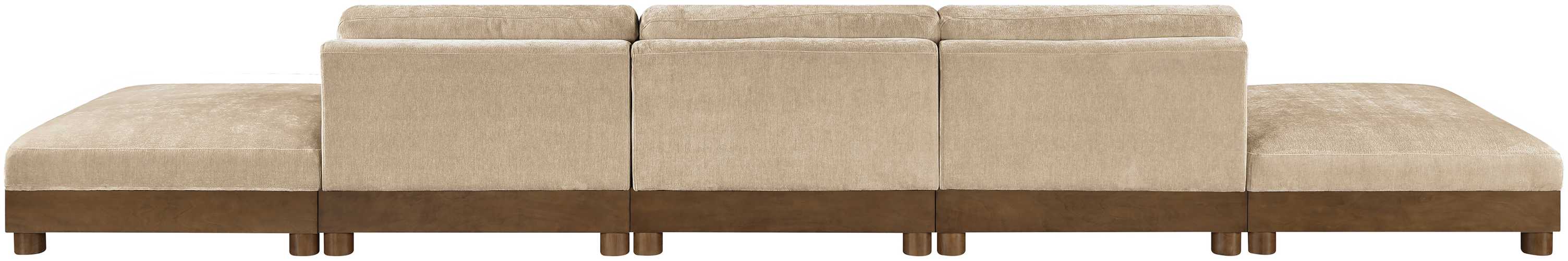 Meridian Furniture - Turin 200" Beige Chenille Fabric Upholstered 5pc. Sofa - 606Beige-S5A - GreatFurnitureDeal