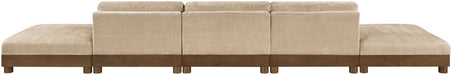 Meridian Furniture - Turin 200" Beige Chenille Fabric Upholstered 5pc. Sofa - 606Beige-S5A - GreatFurnitureDeal