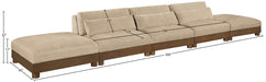 Meridian Furniture - Turin 200" Beige Chenille Fabric Upholstered 5pc. Sofa - 606Beige-S5A - GreatFurnitureDeal