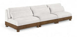 Meridian Furniture - Turin 120" Cream Chenille Fabric Upholstered 3pc. Sofa - 606Cream-S3B - GreatFurnitureDeal