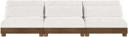 Meridian Furniture - Turin 120" Cream Chenille Fabric Upholstered 3pc. Sofa - 606Cream-S3B - GreatFurnitureDeal