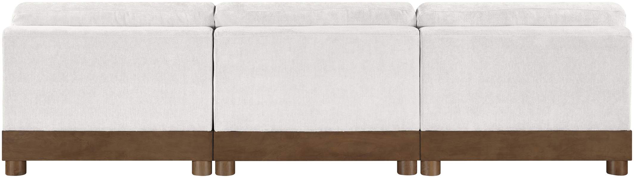 Meridian Furniture - Turin 120" Cream Chenille Fabric Upholstered 3pc. Sofa - 606Cream-S3B - GreatFurnitureDeal