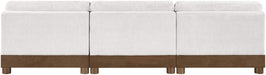 Meridian Furniture - Turin 120" Cream Chenille Fabric Upholstered 3pc. Sofa - 606Cream-S3B - GreatFurnitureDeal