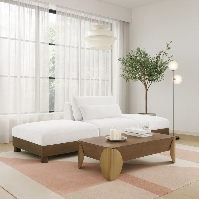 Meridian Furniture - Turin 120" Cream Chenille Fabric Upholstered 3pc. Sofa - 606Cream-S3C - GreatFurnitureDeal