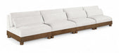 Meridian Furniture - Turin 160" Cream Chenille Fabric Upholstered 4pc. Sofa - 606Cream-S4B - GreatFurnitureDeal