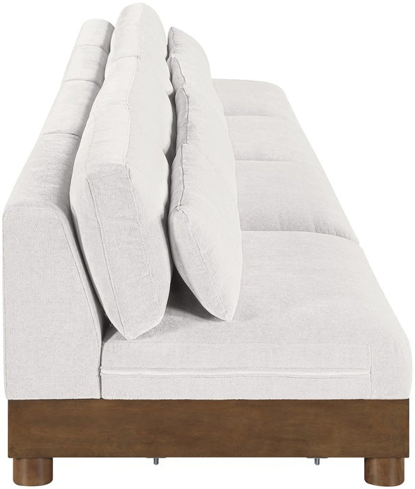 Meridian Furniture - Turin 160" Cream Chenille Fabric Upholstered 4pc. Sofa - 606Cream-S4B - GreatFurnitureDeal