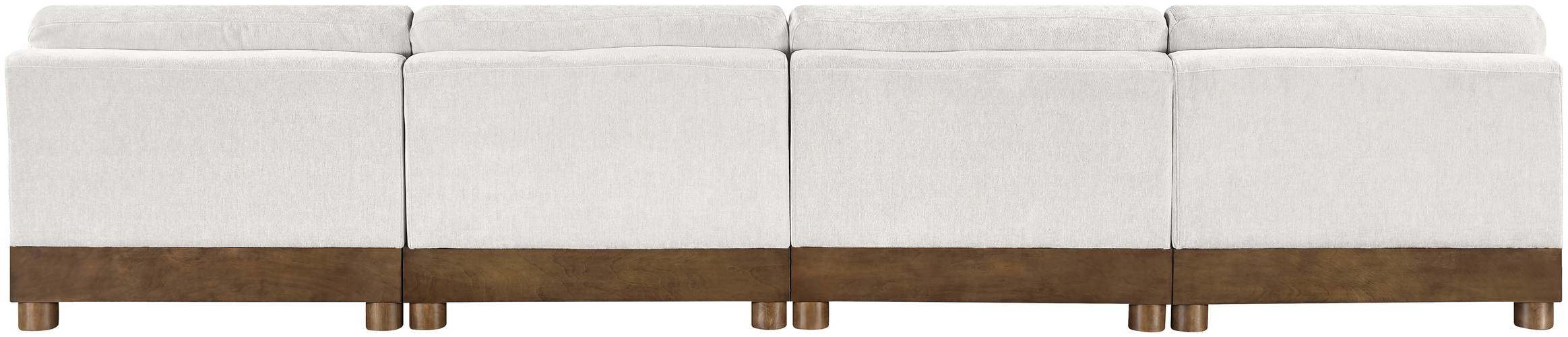 Meridian Furniture - Turin 160" Cream Chenille Fabric Upholstered 4pc. Sofa - 606Cream-S4B - GreatFurnitureDeal