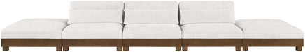 Meridian Furniture - Turin 200" Cream Chenille Fabric Upholstered 5pc. Sofa - 606Cream-S5A - GreatFurnitureDeal