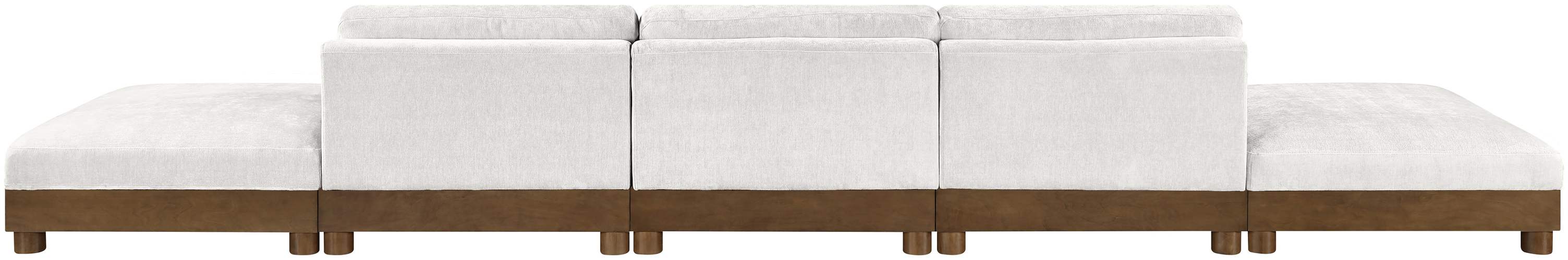Meridian Furniture - Turin 200" Cream Chenille Fabric Upholstered 5pc. Sofa - 606Cream-S5A - GreatFurnitureDeal
