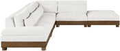 Meridian Furniture - Turin 120" Cream Chenille Fabric Upholstered 5pc. Sectional - 606Cream-Sec5A - GreatFurnitureDeal