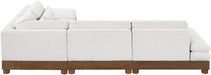 Meridian Furniture - Turin 120" Cream Chenille Fabric Upholstered 5pc. Sectional - 606Cream-Sec5A - GreatFurnitureDeal