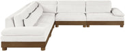 Meridian Furniture - Turin 127.75" Cream Chenille Fabric Upholstered 5pc. Sectional - 606Cream-Sec5B - GreatFurnitureDeal