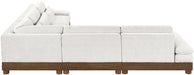Meridian Furniture - Turin 127.75" Cream Chenille Fabric Upholstered 5pc. Sectional - 606Cream-Sec5B - GreatFurnitureDeal