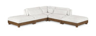 Meridian Furniture - Turin 120" Cream Chenille Fabric Upholstered 5pc. Sectional - 606Cream-Sec5C - GreatFurnitureDeal