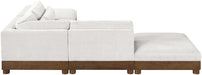 Meridian Furniture - Turin 120" Cream Chenille Fabric Upholstered 5pc. Sectional - 606Cream-Sec5C - GreatFurnitureDeal