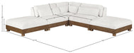 Meridian Furniture - Turin 120" Cream Chenille Fabric Upholstered 5pc. Sectional - 606Cream-Sec5C - GreatFurnitureDeal