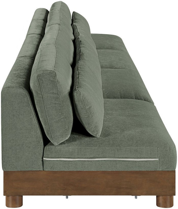 Meridian Furniture - Turin 160" Green Chenille Fabric Upholstered 4pc. Sofa - 606Green-S4B - GreatFurnitureDeal