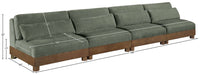 Meridian Furniture - Turin 160" Green Chenille Fabric Upholstered 4pc. Sofa - 606Green-S4B - GreatFurnitureDeal