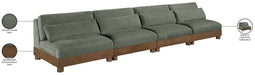 Meridian Furniture - Turin 160" Green Chenille Fabric Upholstered 4pc. Sofa - 606Green-S4B - GreatFurnitureDeal