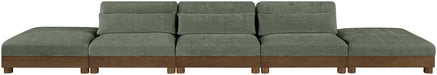 Meridian Furniture - Turin 200" Green Chenille Fabric Upholstered 5pc. Sofa - 606Green-S5A - GreatFurnitureDeal