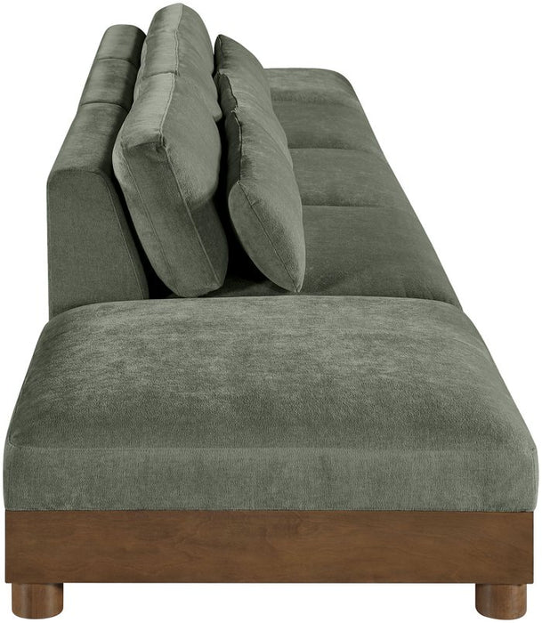 Meridian Furniture - Turin 200" Green Chenille Fabric Upholstered 5pc. Sofa - 606Green-S5A - GreatFurnitureDeal